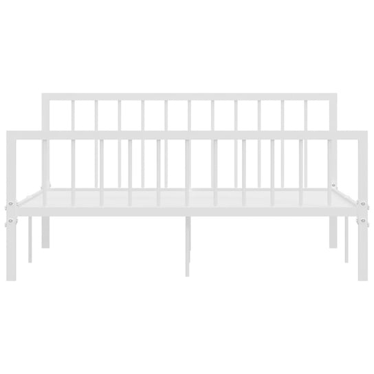 Rama łóżka metalowa w kolorze białym, 160 x 200 cm Shumee