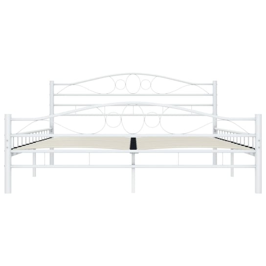 Rama łóżka metalowa w kolorze białym, 200 x 200 cm Shumee
