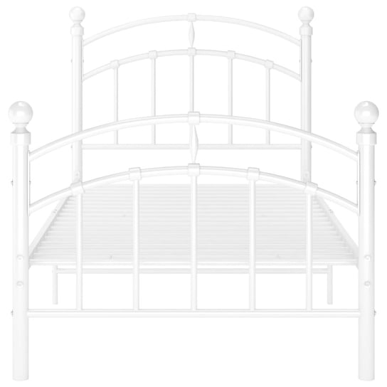 Rama łóżka metalowa w kolorze białym, 90 x 200 cm Shumee