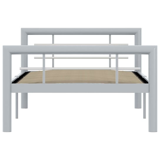 Rama łóżka metalowa w kolorze szaro-białym, 100 x 200 cm Shumee