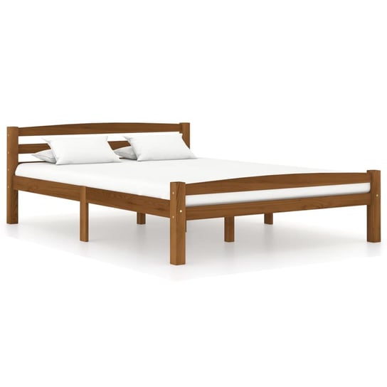 Rama łóżka, miodowy brąz, lite drewno sosnowe, 120x200 vidaXL
