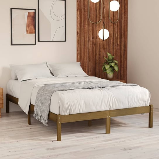 Rama łóżka, miodowy brąz, lite drewno sosnowe, VidaXL, 120x200 cm vidaXL