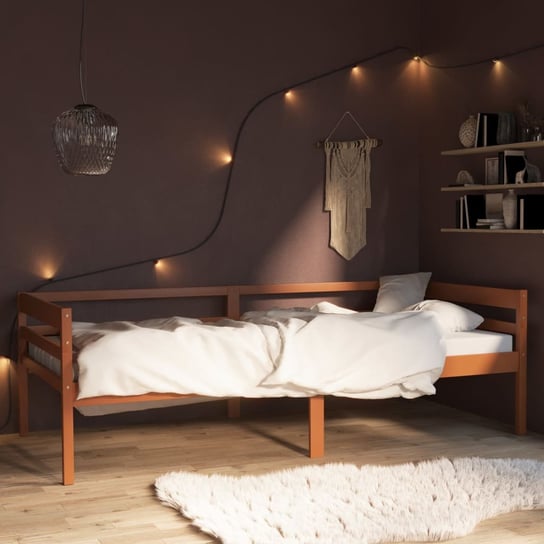 Rama łóżka, miodowy brąz, lite drewno sosnowe, VidaXL, 90x200 cm vidaXL