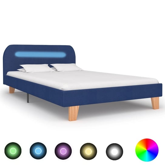 Rama łóżka niebieska, LED, 120x200 vidaXL