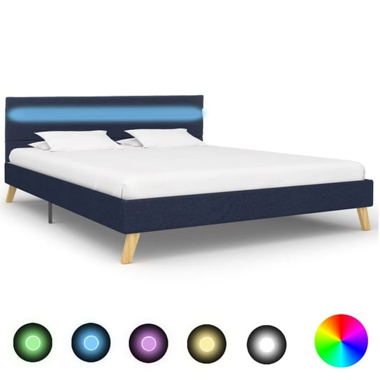 Rama łóżka niebieska, LED, 140x200 vidaXL
