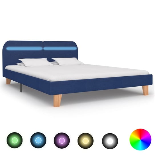 Rama łóżka niebieska, LED, 160x200 vidaXL