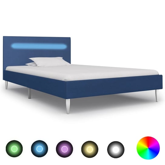Rama łóżka niebieska, LED, 90x200 vidaXL