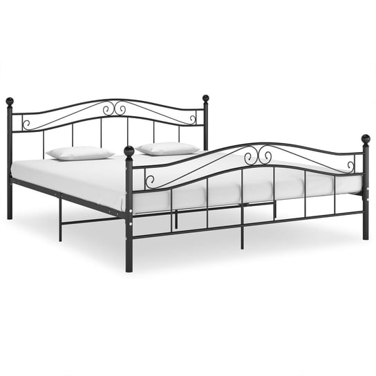 Rama łóżka podwójna, czarny metal, 209x167x92,5 cm Inna marka
