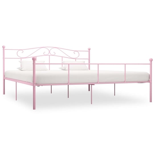 Rama łóżka różowa, metalowa, 200x200 vidaXL