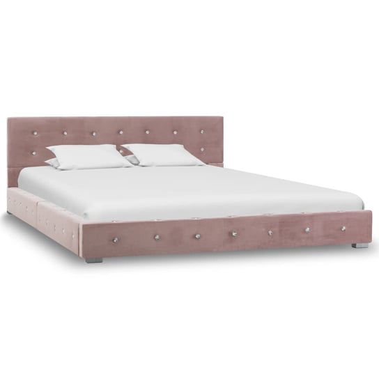 Rama łóżka różowa, tapicerowana aksamitem, 140x200 vidaXL