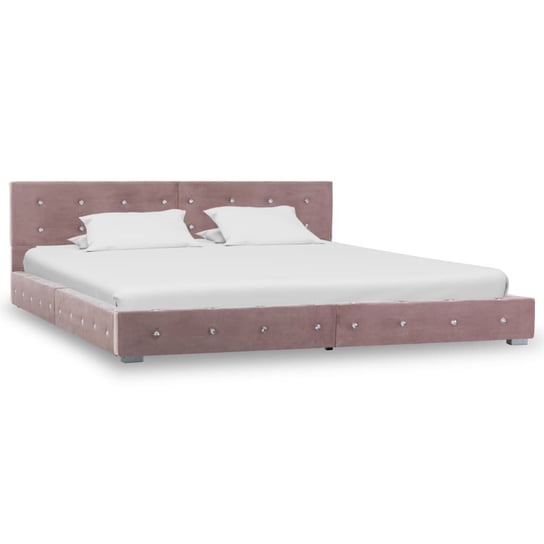Rama łóżka różowa, tapicerowana aksamitem, 160x200 vidaXL