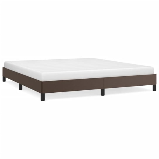 Rama łóżka skórzana 203x163x25cm, brązowa / AAALOE Inna marka