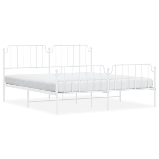 Rama łóżka stalowa biała 207x187x102 cm Inna marka