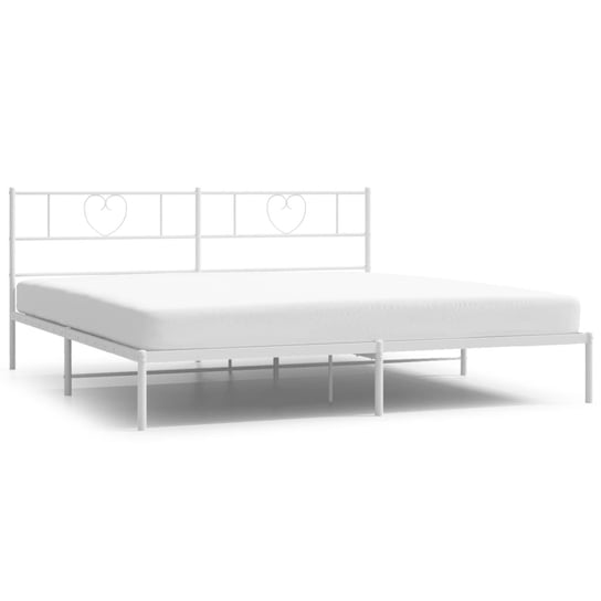 Rama łóżka stalowa biała 207x198x90 cm Inna marka