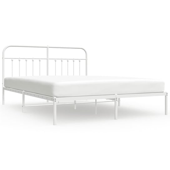 Rama łóżka stalowa biała, 219x187x100 cm Inna marka
