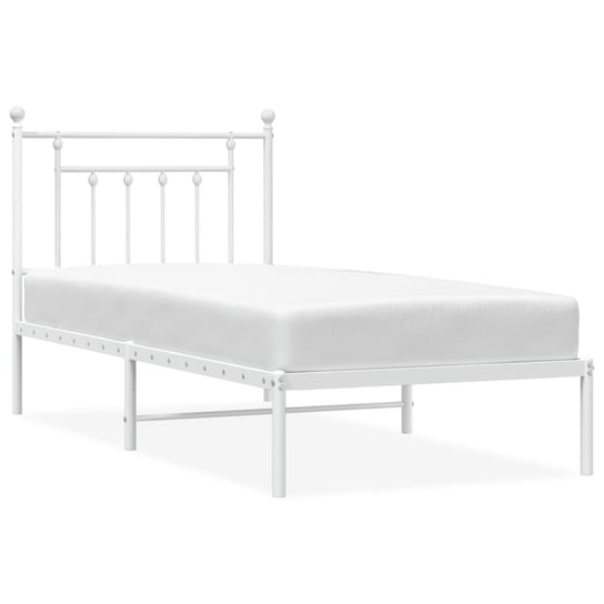 Rama łóżka stalowa klasyczna biała 207x95x97 cm Inna marka