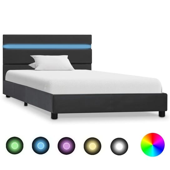 Rama łóżka szara, LED, 100x200 vidaXL