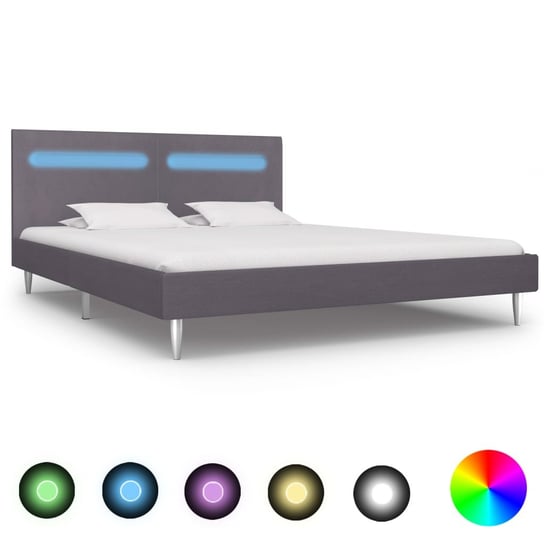 Rama łóżka szara, LED, 160x200 vidaXL