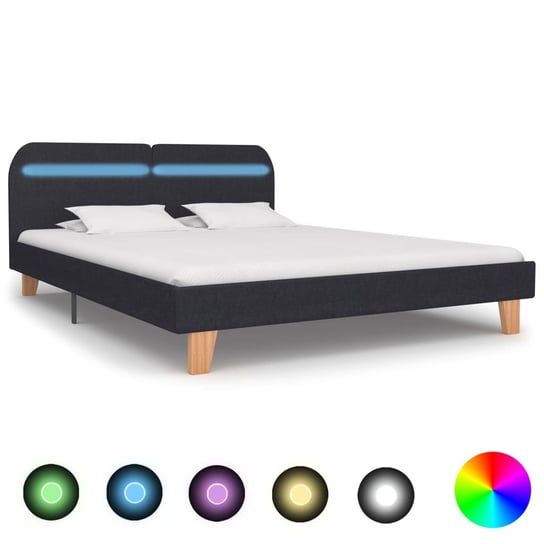 Rama łóżka szara, LED, 160x200 vidaXL