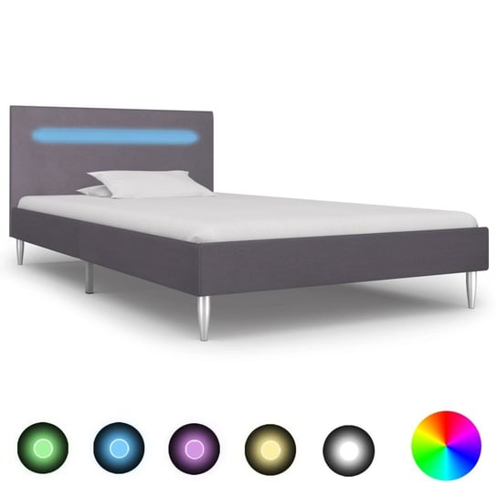 Rama łóżka szara, LED, 90x200 vidaXL