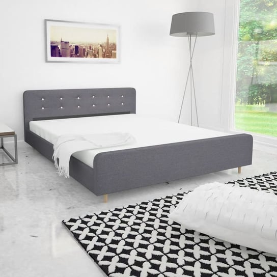 Rama łóżka tapicerowana, szara, 211,5x165 cm vidaXL
