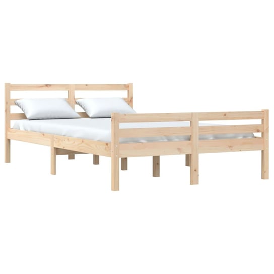 Rama łóżka z litego drewna, 140 x 190 cm Shumee