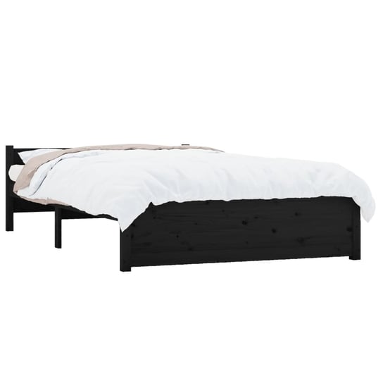Rama łóżka z litego drewna czarna, 140 x 200 cm Shumee