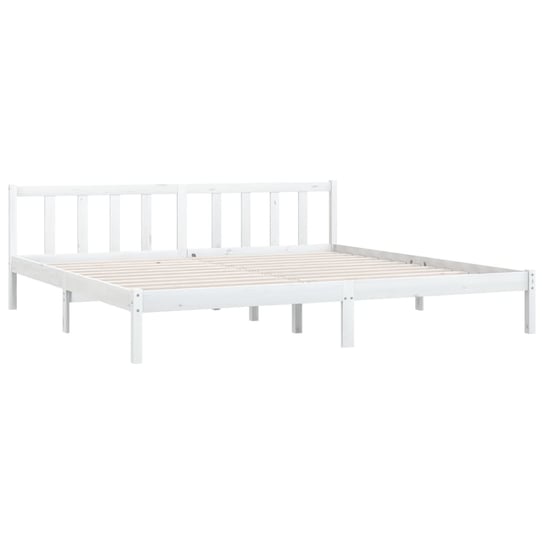 Rama łóżka z litego drewna sosnowego biała, 200 x 200 cm Shumee