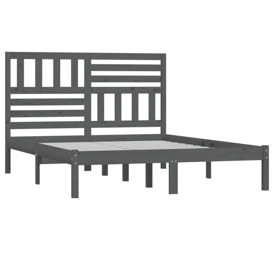 Rama łóżka z litego drewna sosnowego, szara 160 x 200 cm Shumee