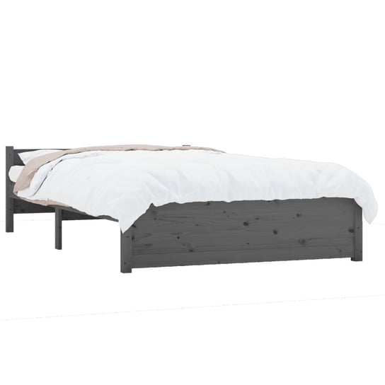 Rama łóżka z litego drewna szara, 120 x 200 cm Shumee