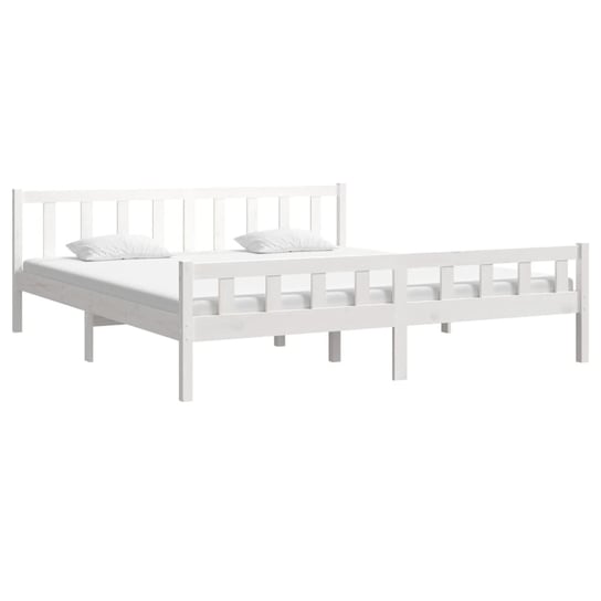 Rama łóżka z litego drewna w kolorze białym, 160 x 200 cm Shumee