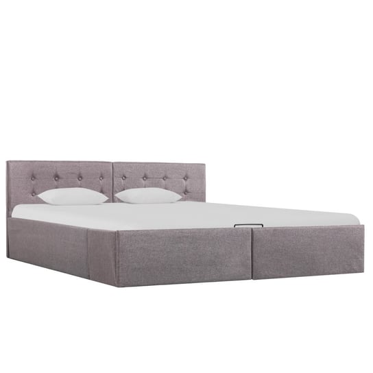 Rama łóżka z podnośnikiem taupe, VidaXL, tkanina, 160x200 cm vidaXL