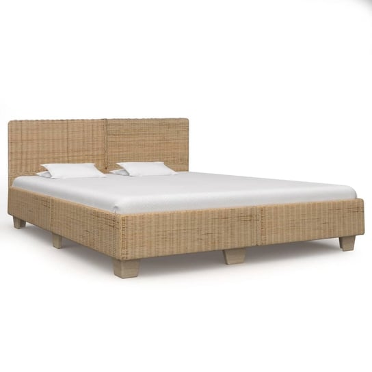 Rama łóżka z rattanu brązowa, VidaXL, 180x200 cm vidaXL