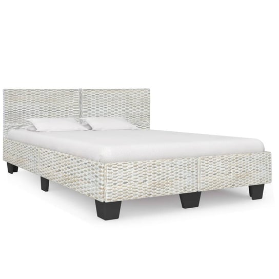 Rama łóżka z rattanu szara, VidaXL, 160x200 cm vidaXL