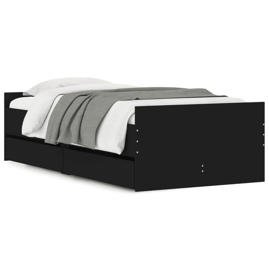 Rama łóżka z szufladami - czarna, 203x102x50 cm Inna marka