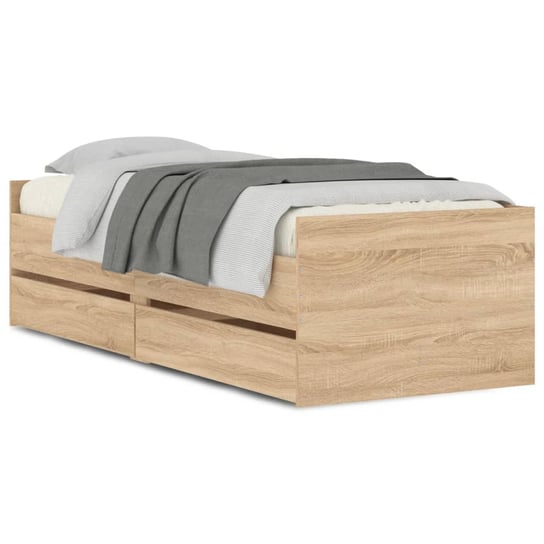 Rama łóżka z szufladami - Dąb Sonoma, 203x102x50 c Inna marka