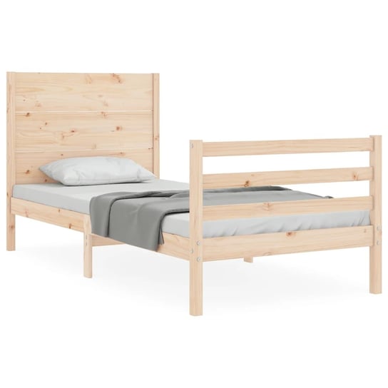 Rama łóżka z wezgłowiem, 100x200 cm, lite drewno vidaXL