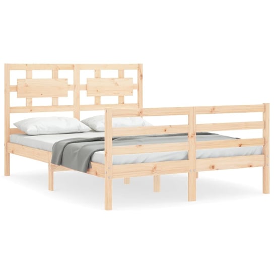 Rama łóżka z wezgłowiem, 120x200 cm, lite drewno vidaXL