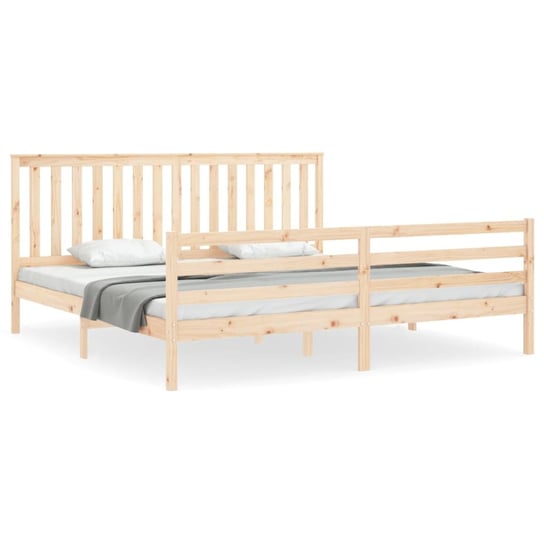 Rama łóżka z wezgłowiem, 200x200 cm, lite drewno vidaXL