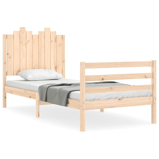 Rama łóżka z wezgłowiem, 90x200 cm, lite drewno vidaXL
