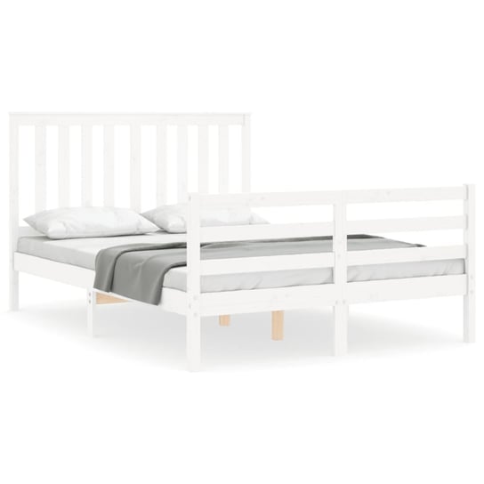 Rama łóżka z wezgłowiem, biała, 4FT, mała podwójna vidaXL