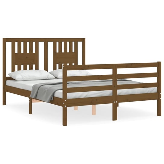 Rama łóżka z wezgłowiem, miodowy brąz, 120x200 cm, vidaXL