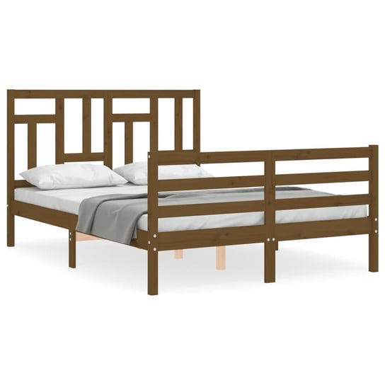 Rama łóżka z wezgłowiem, miodowy brąz, 120x200 cm, vidaXL