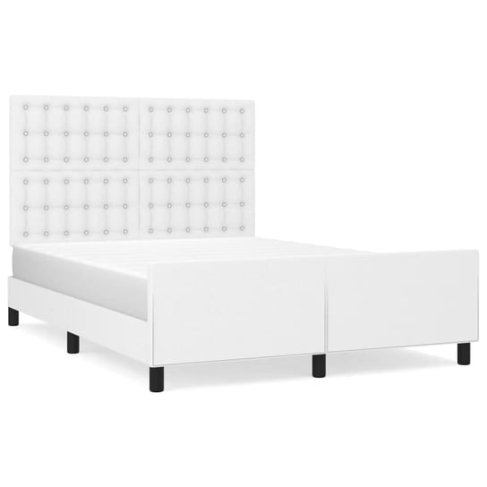 Rama łóżka z zagłówkiem, biały, 203x146x118/128 cm Inna marka