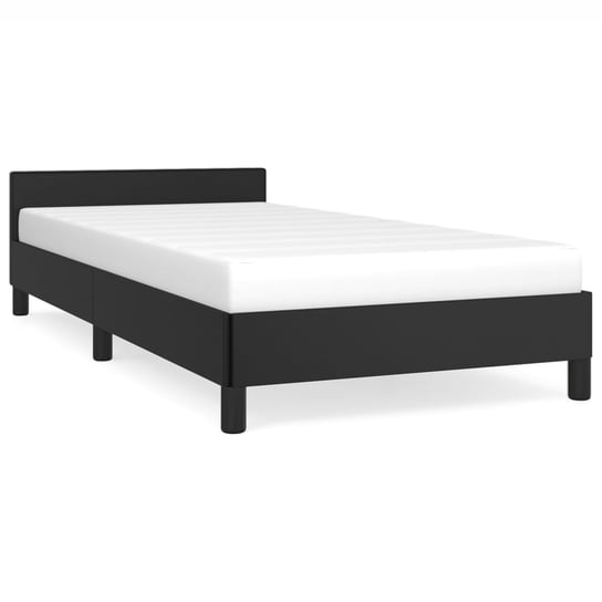 Rama łóżka z zagłówkiem, czarna, 193x93x50 cm / AAALOE Inna marka