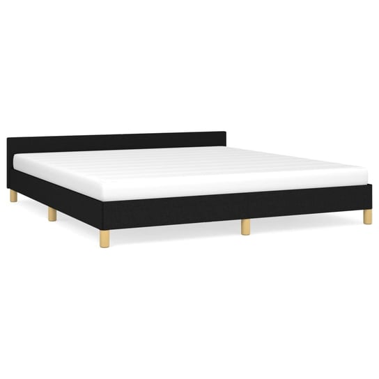 Rama łóżka z zagłówkiem - czarna, 203 x 183 x 50 c / AAALOE Inna marka