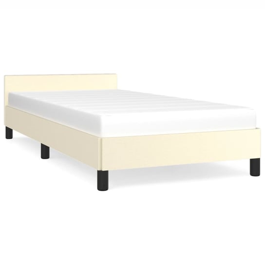 Rama łóżka z zagłówkiem, kremowa, 203x83x50 cm / AAALOE Inna marka