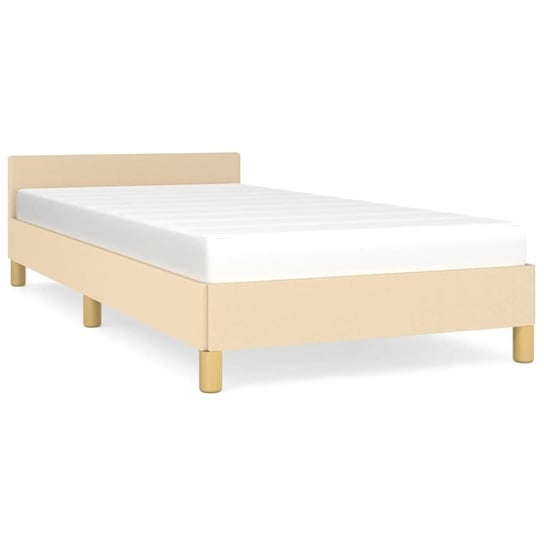 Rama łóżka z zagłówkiem - kremowy, 193x93x50cm / AAALOE Inna marka