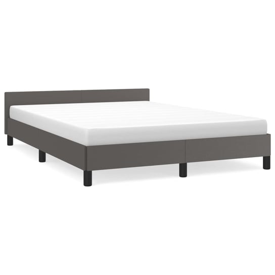 Rama łóżka z zagłówkiem - szara, 193x146x50 cm Inna marka