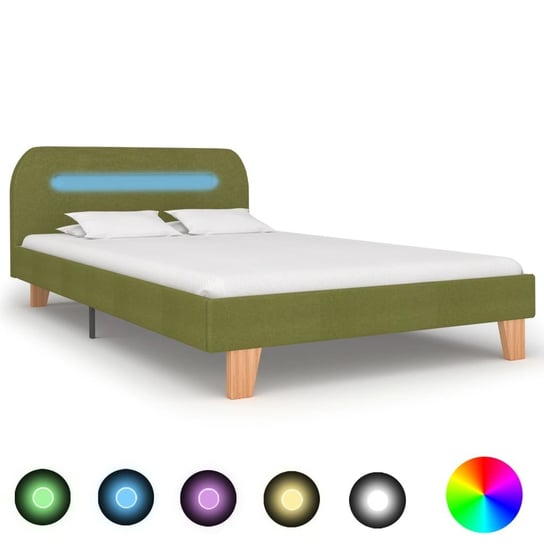 Rama łóżka zielona, LED, 120x200 vidaXL